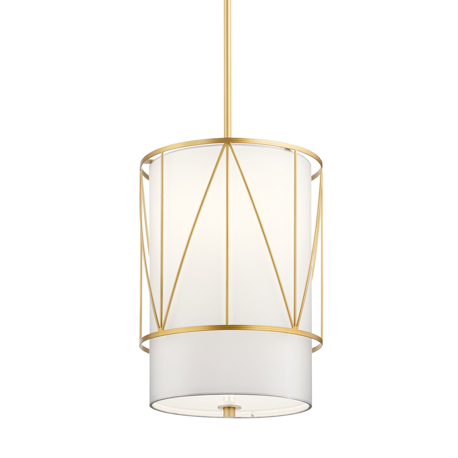 KICHLER 52073CLG Birkleigh 18.25" 1 Light Pendant With Satin Etched Glass In Classic Gold