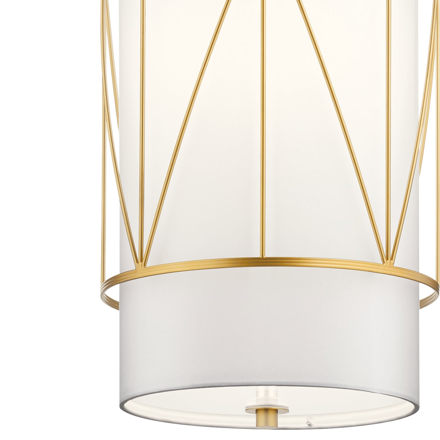 KICHLER 52073CLG Birkleigh 18.25" 1 Light Pendant With Satin Etched Glass In Classic Gold