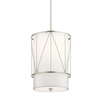 KICHLER 52073SN Birkleigh 18.25" 1 Light Pendant With Satin Etched Glass In Satin Nickel