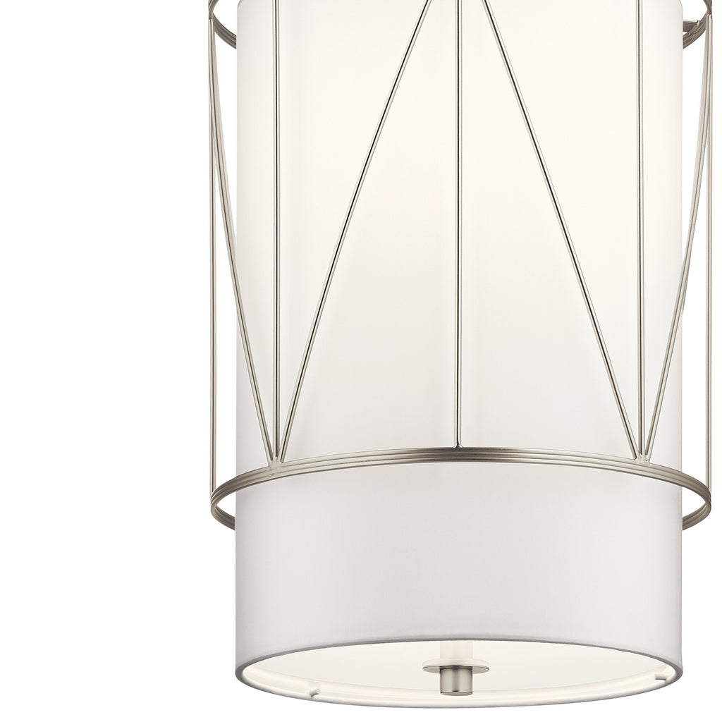 KICHLER 52073SN Birkleigh 18.25" 1 Light Pendant With Satin Etched Glass In Satin Nickel