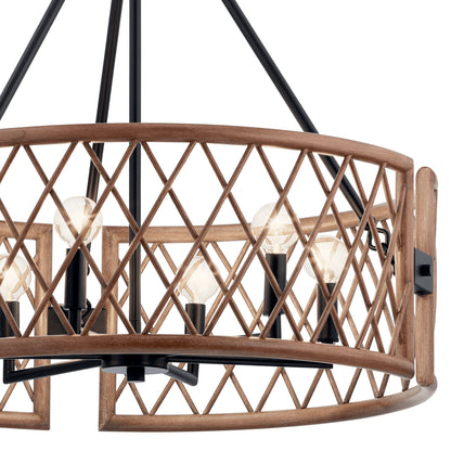 KICHLER 52077PAL Oana Six Light Chandelier Palm