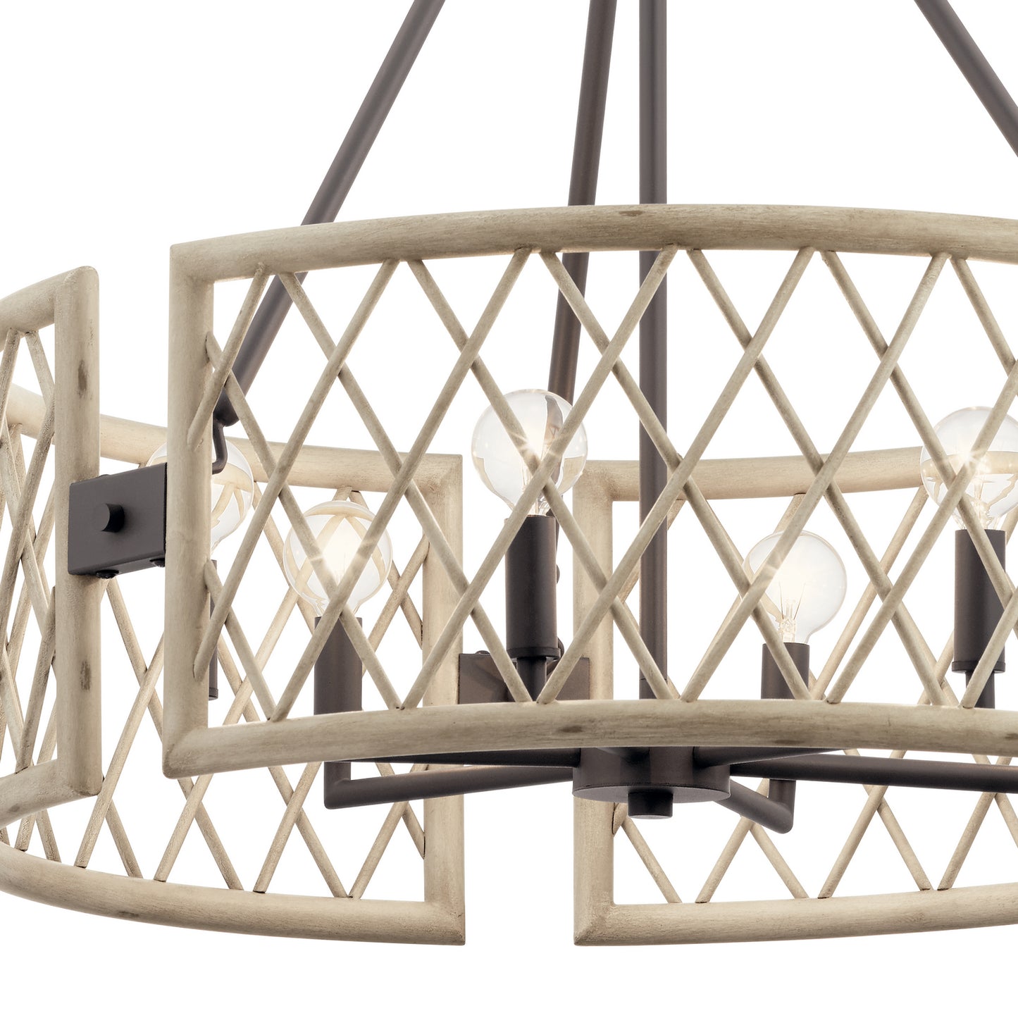 KICHLER 52077WWW Oana Six Light Chandelier White Washed Wood