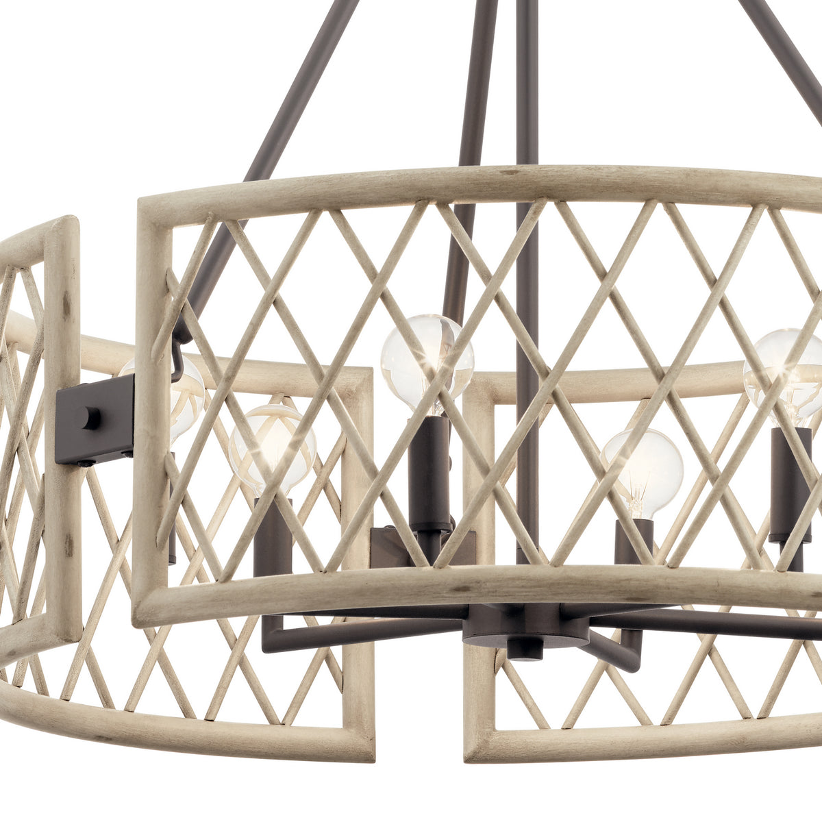 KICHLER 52077WWW Oana Six Light Chandelier White Washed Wood