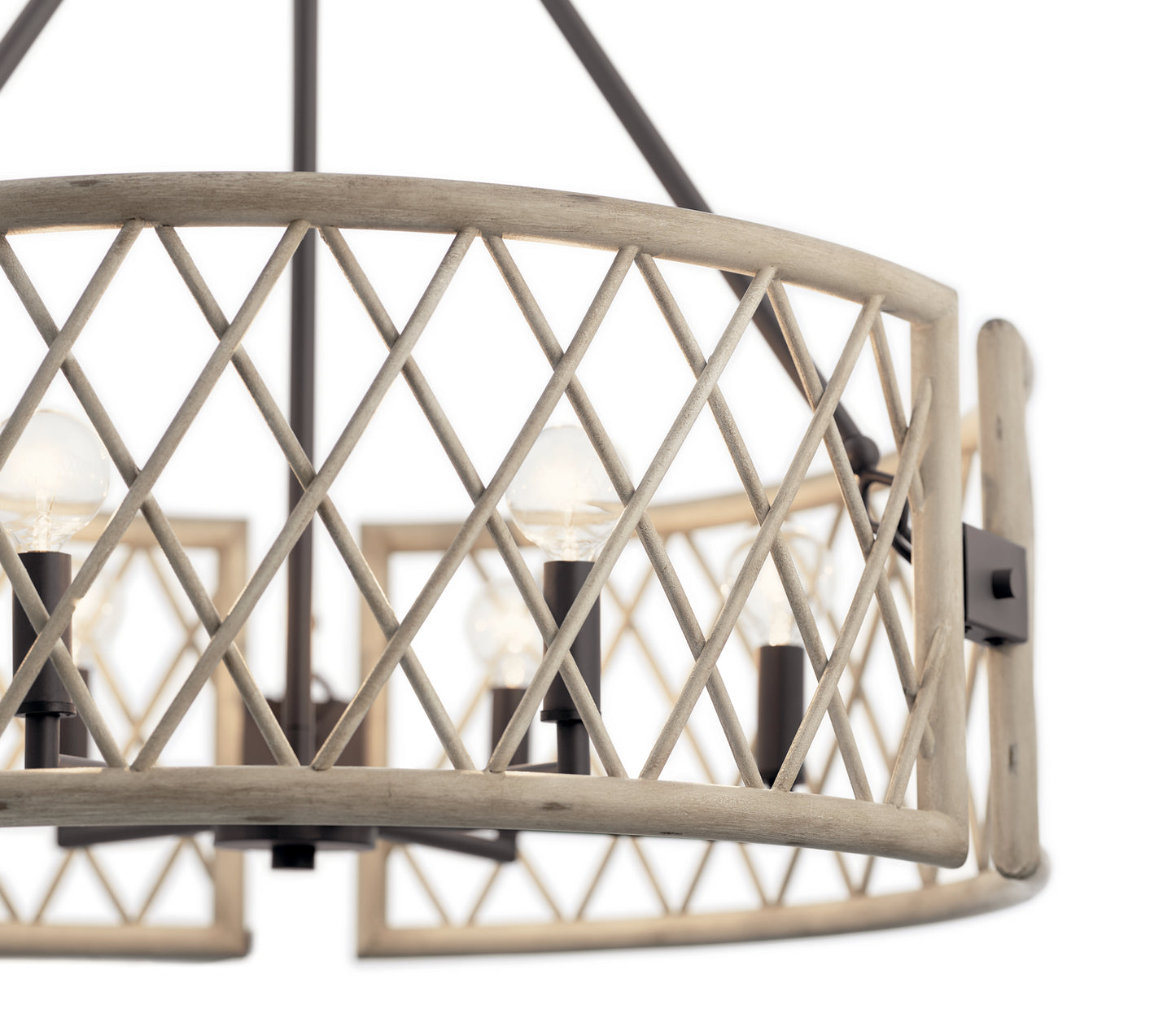 KICHLER 52077WWW Oana Six Light Chandelier White Washed Wood