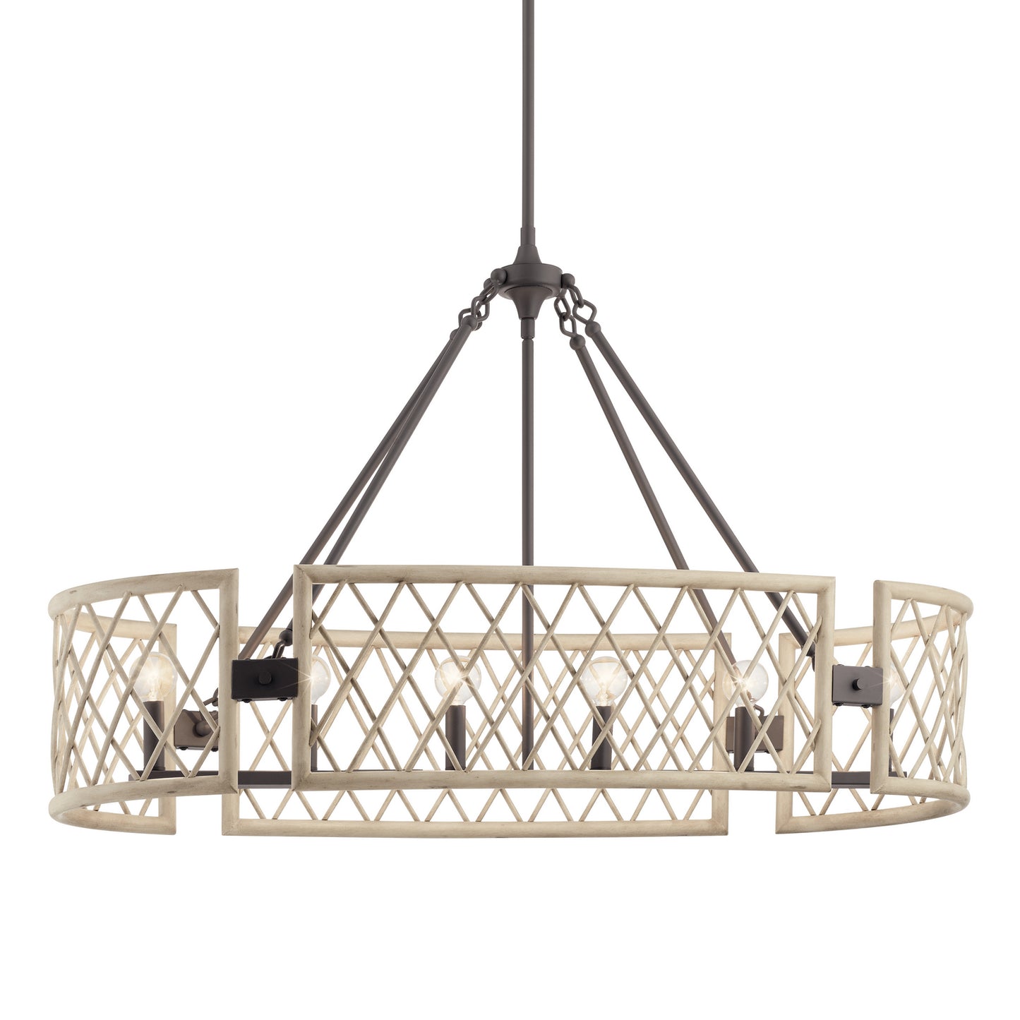 KICHLER 52078WWW Oana Six Light Chandelier White Washed Wood