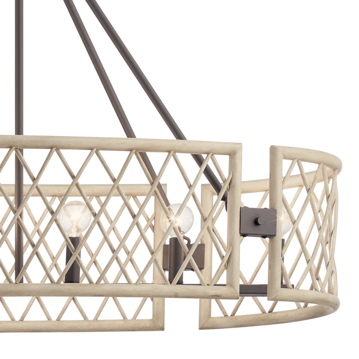 KICHLER 52078WWW Oana Six Light Chandelier White Washed Wood