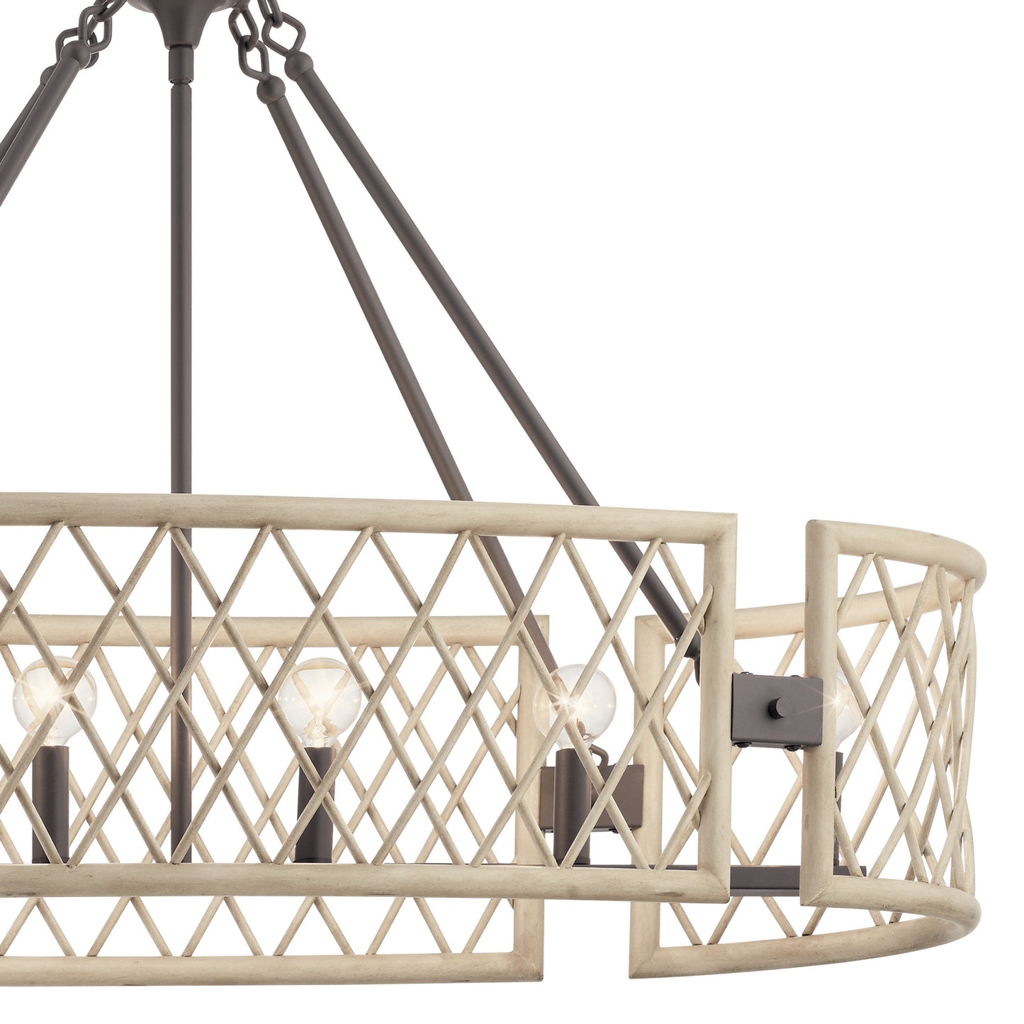 KICHLER 52078WWW Oana Six Light Chandelier White Washed Wood