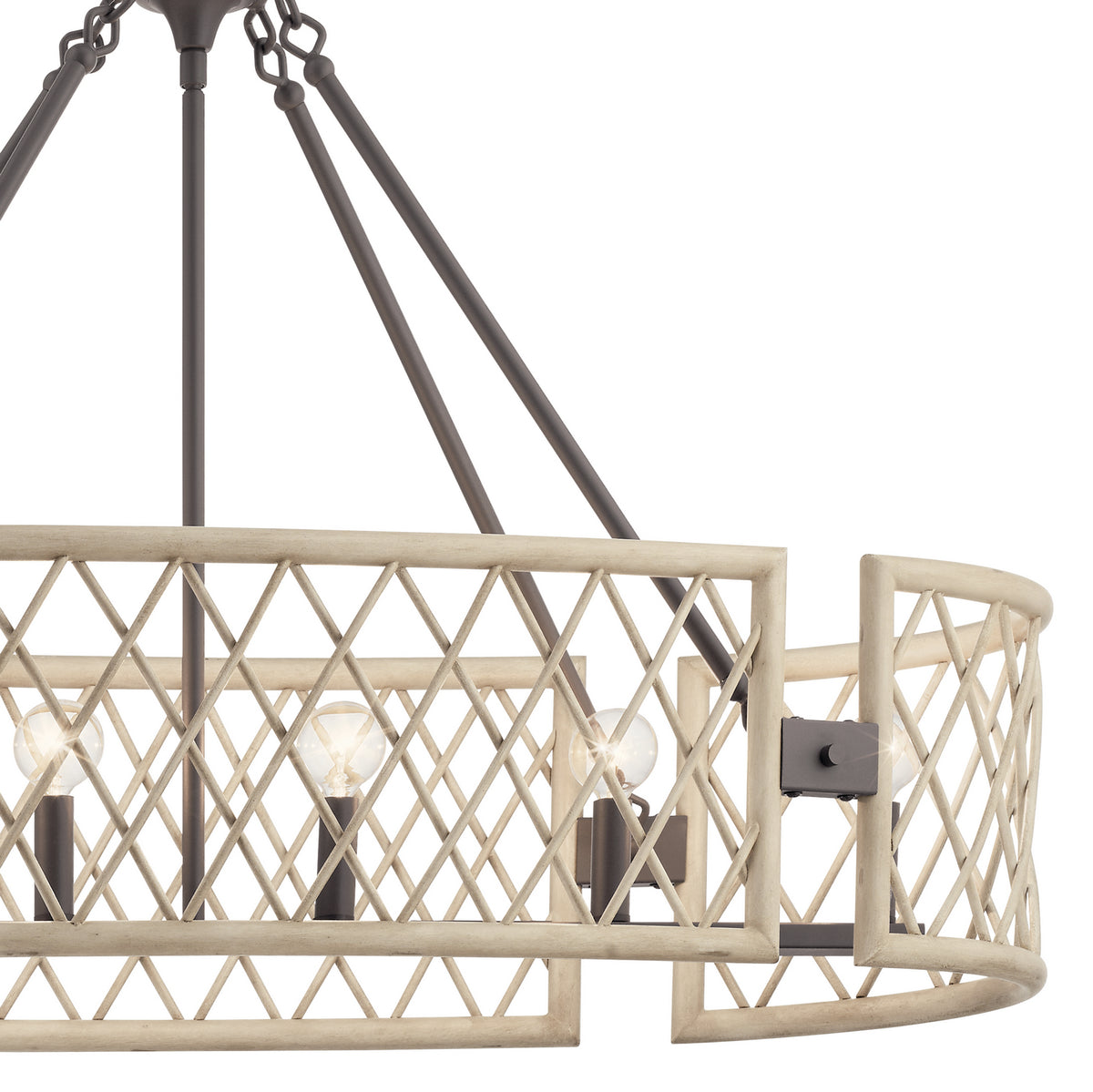 KICHLER 52078WWW Oana Six Light Chandelier White Washed Wood