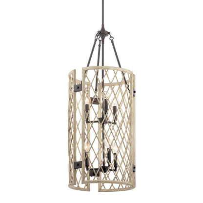 KICHLER 52079WWW Oana Six Light Foyer Chandelier White Washed Wood