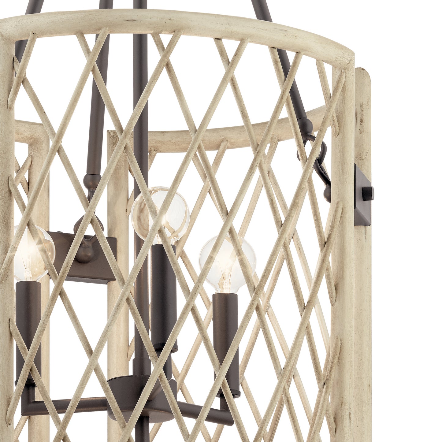 KICHLER 52079WWW Oana Six Light Foyer Chandelier White Washed Wood