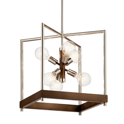 KICHLER 52092AUB Tanis Six Light Foyer Pendant Auburn Stained Finish