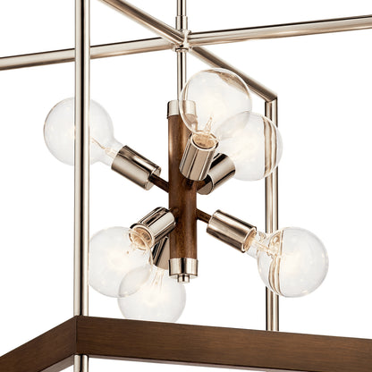KICHLER 52092AUB Tanis Six Light Foyer Pendant Auburn Stained Finish