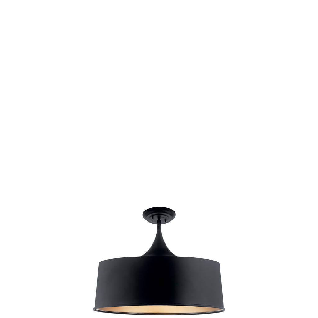 KICHLER 52097BK Elias 15.25" 1 Light Convertible Pendant Black