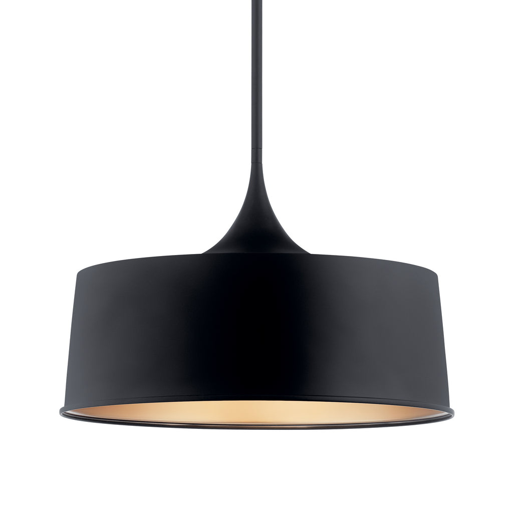 KICHLER 52097BK Elias 15.25" 1 Light Convertible Pendant Black