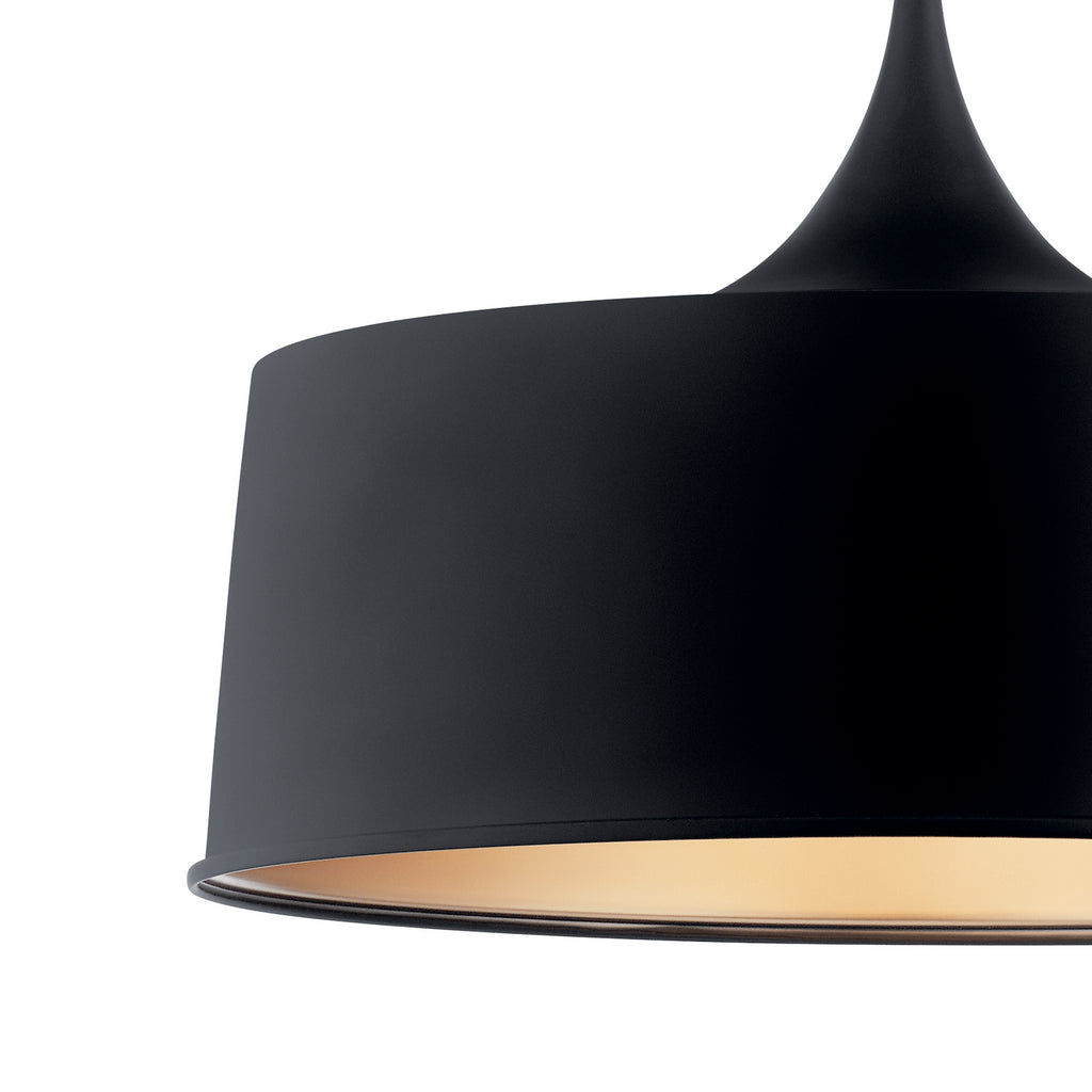KICHLER 52097BK Elias 15.25" 1 Light Convertible Pendant Black