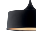 KICHLER 52097BK Elias 15.25" 1 Light Convertible Pendant Black