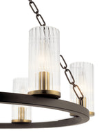KICHLER 52107OZ Mathias 23" 6 Light Chandelier With Clear Ribbed Glass In Olde Bronze