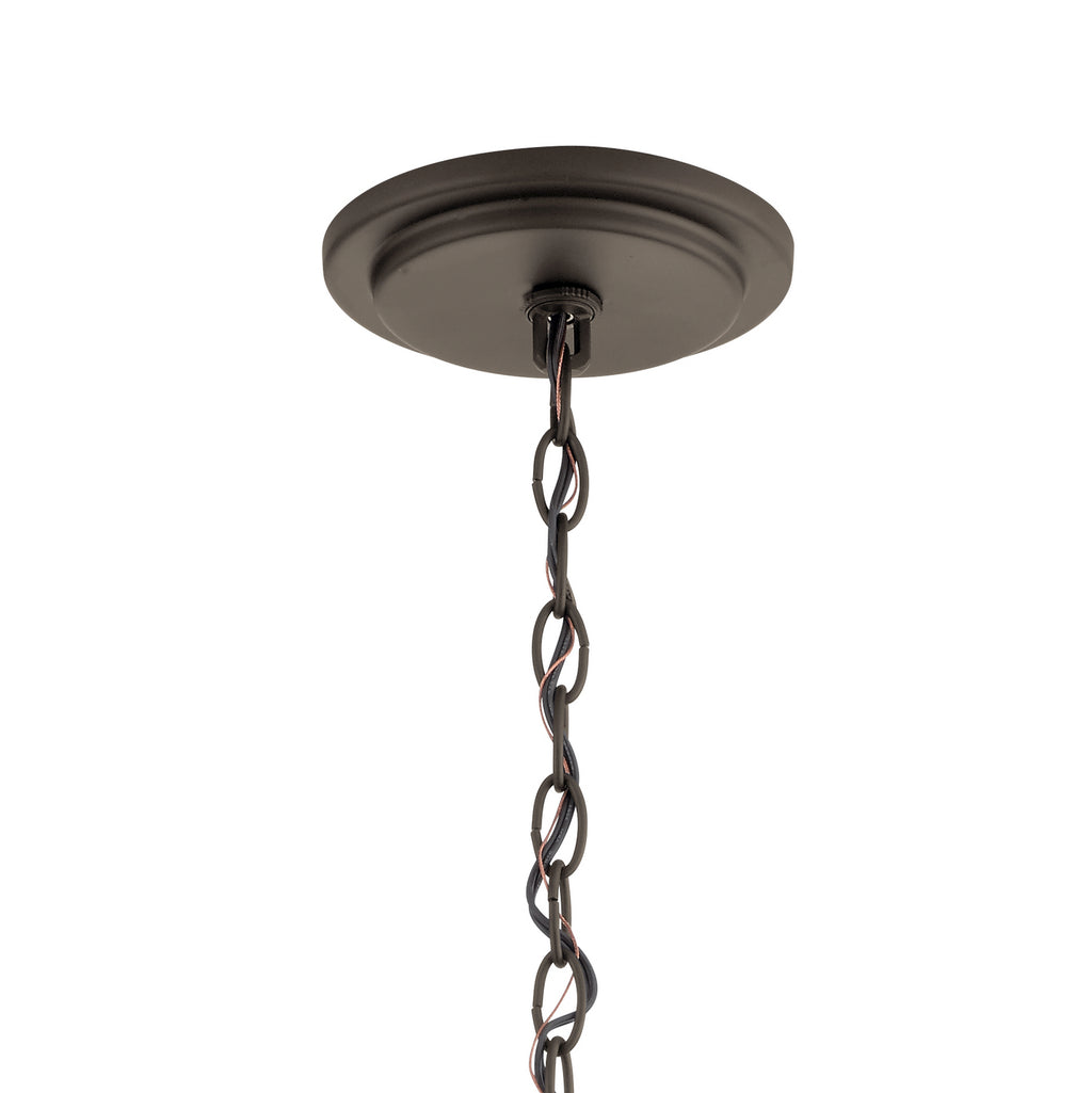 KICHLER 52109OZ Mathias 31" 15 Light 2 Tier Chandelier With Clear Ribbed Glass In Olde Bronze