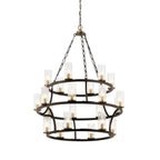 KICHLER 52110OZ Mathias 41.5" 21 Light 3 Tier Chandelier With Clear Ribbed Glass In Olde Bronze