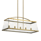 KICHLER 52123BNB Darton 40.75" 5 Light Linear Chandelier with Clear Glass in Brushed Natural Brass