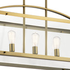 KICHLER 52123BNB Darton 40.75" 5 Light Linear Chandelier with Clear Glass in Brushed Natural Brass