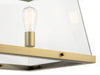 KICHLER 52123BNB Darton 40.75" 5 Light Linear Chandelier with Clear Glass in Brushed Natural Brass