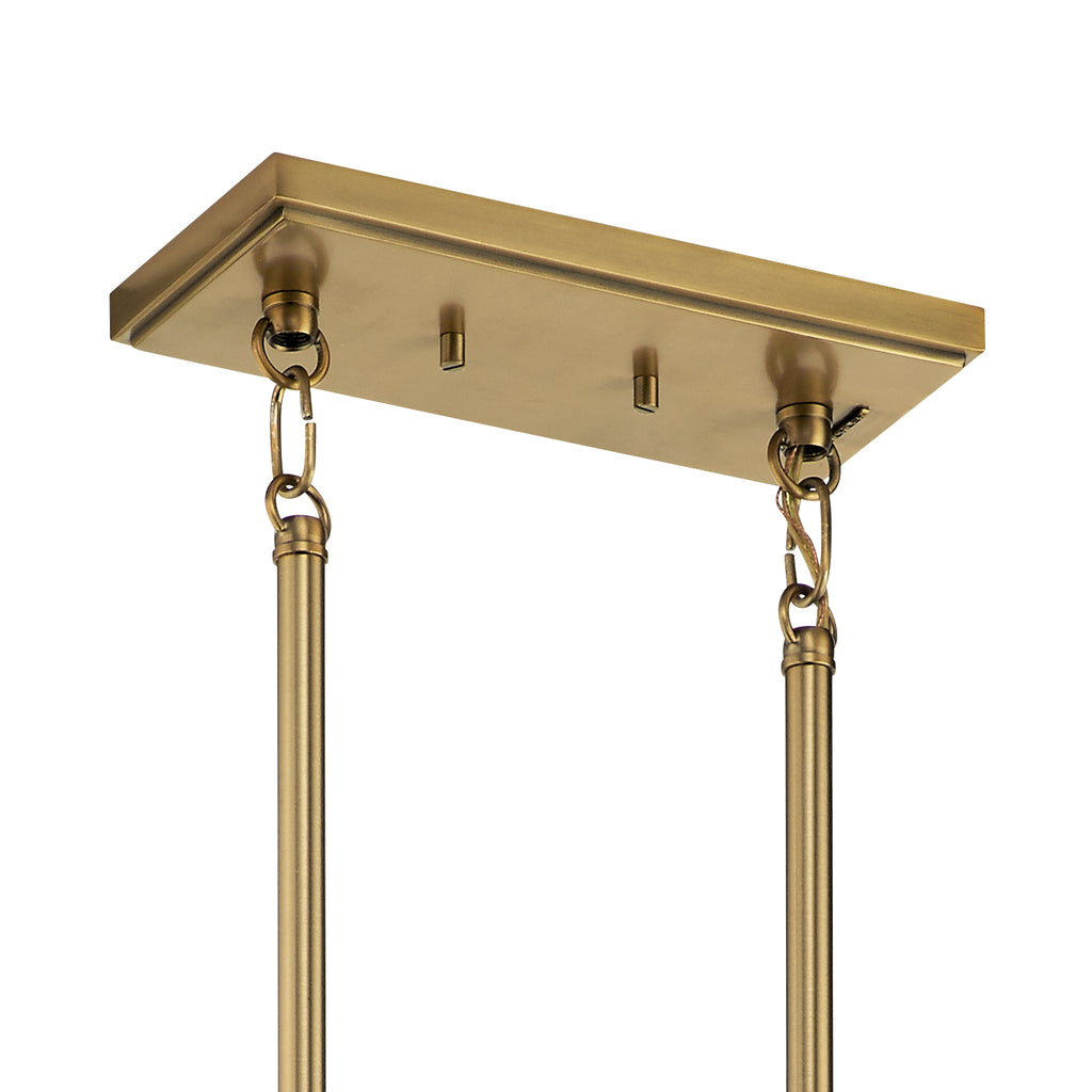 KICHLER 52123BNB Darton 40.75" 5 Light Linear Chandelier with Clear Glass in Brushed Natural Brass