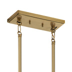 KICHLER 52123BNB Darton 40.75" 5 Light Linear Chandelier with Clear Glass in Brushed Natural Brass