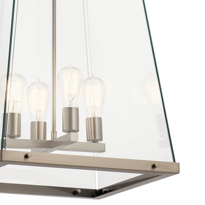 KICHLER 52124CLP Darton Four Light Foyer Pendant Classic Pewter