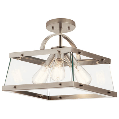 KICHLER 52125CLP Darton Three Light Pendant/Semi Flush Mount Classic Pewter