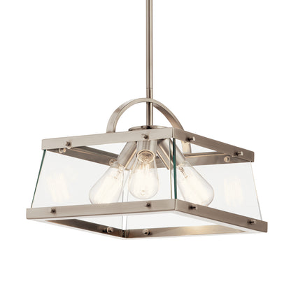KICHLER 52125CLP Darton Three Light Pendant/Semi Flush Mount Classic Pewter