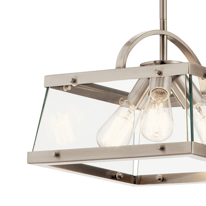 KICHLER 52125CLP Darton Three Light Pendant/Semi Flush Mount Classic Pewter