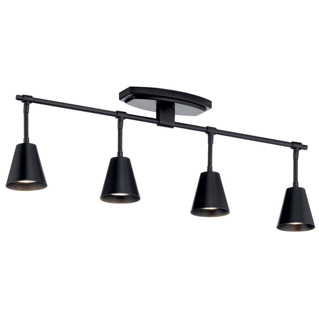 KICHLER 52129BK Sylvia 4 Light Rail Light Black