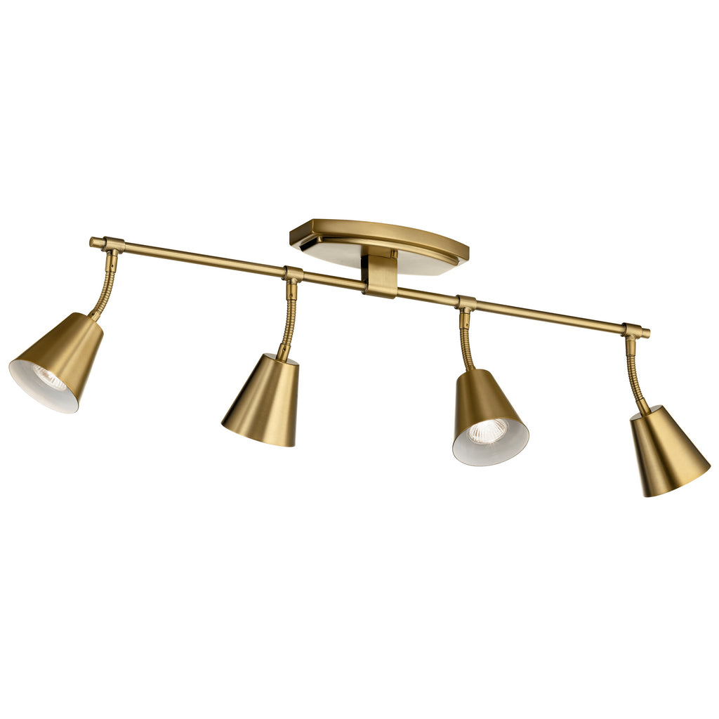 KICHLER 52129BNB Sylvia 4 Light Rail Light Brushed Natural Brass
