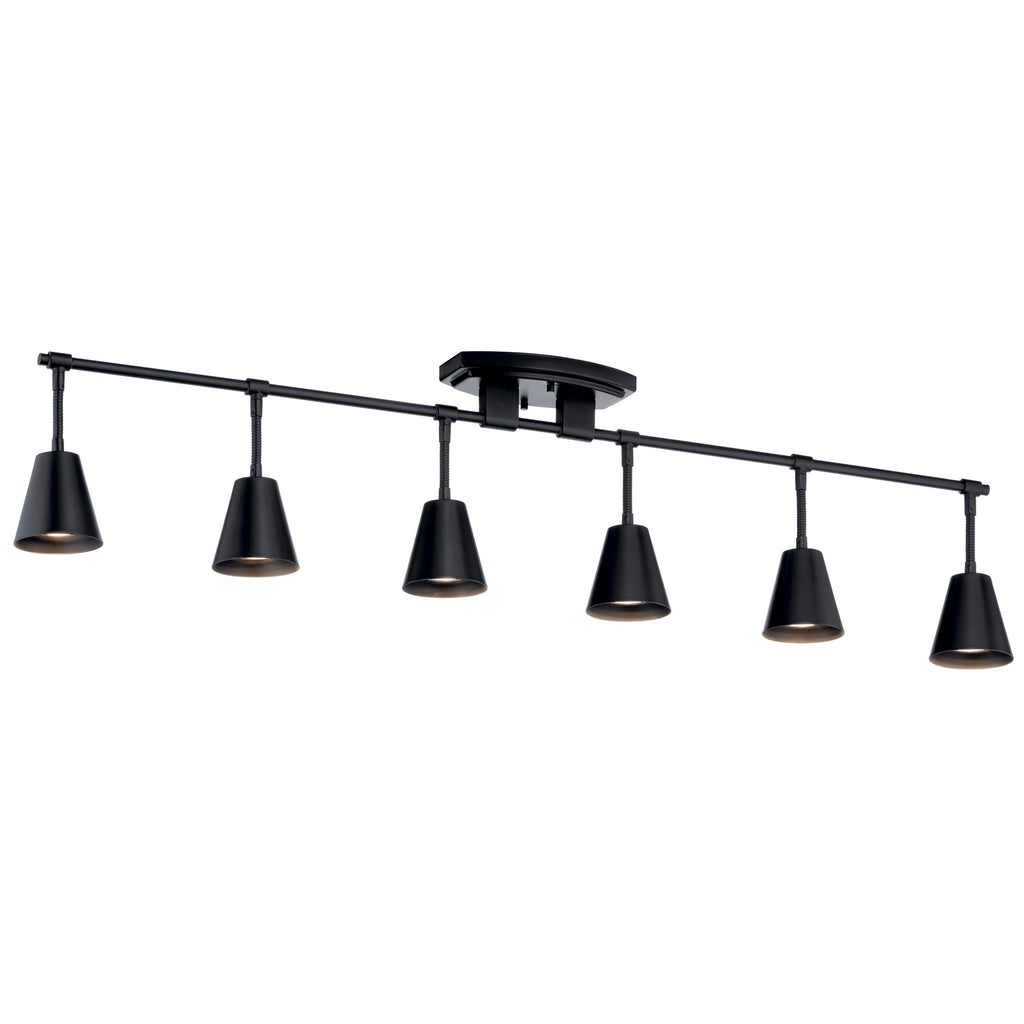 KICHLER 52130BK Sylvia 6 Light Rail Light Black