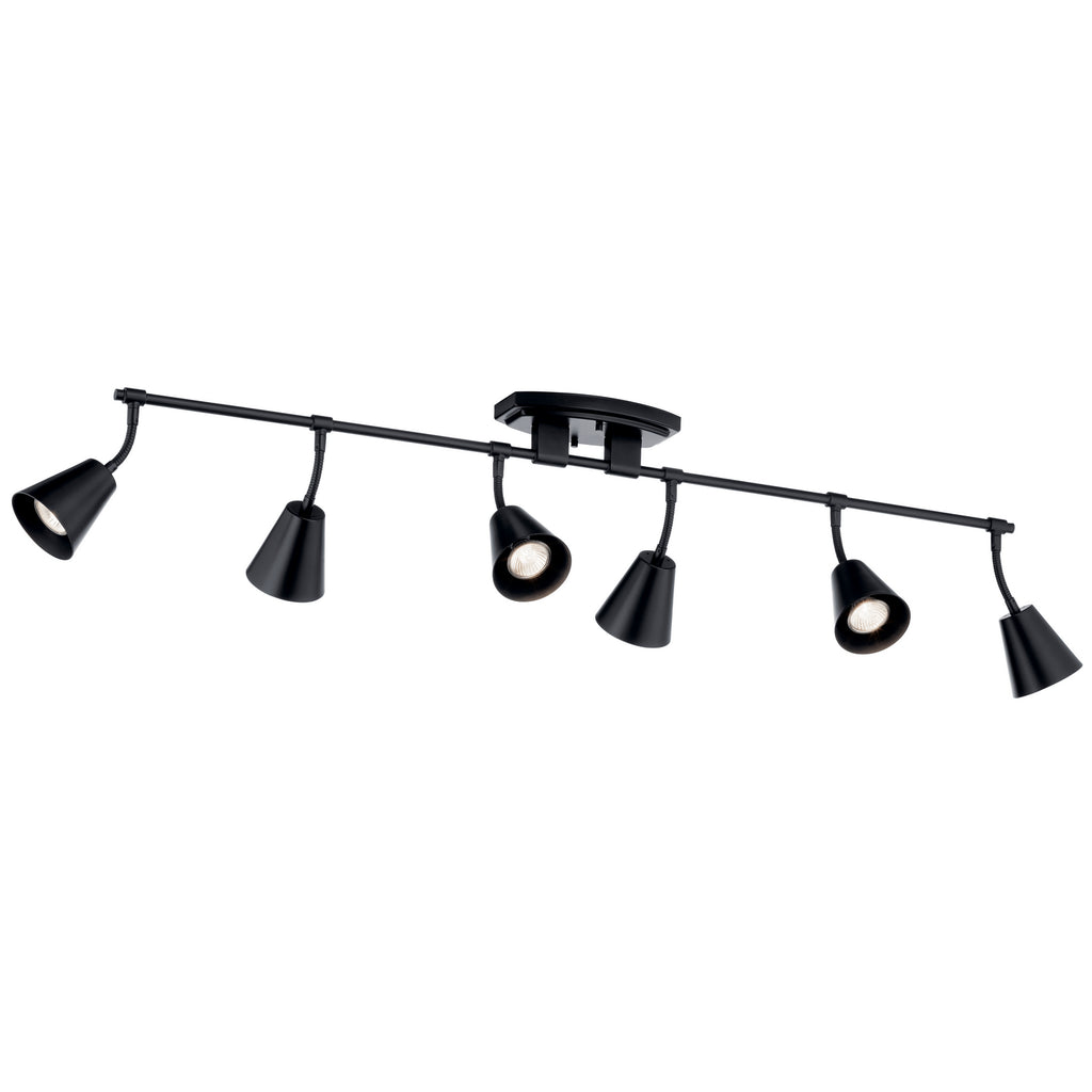 KICHLER 52130BK Sylvia 6 Light Rail Light Black