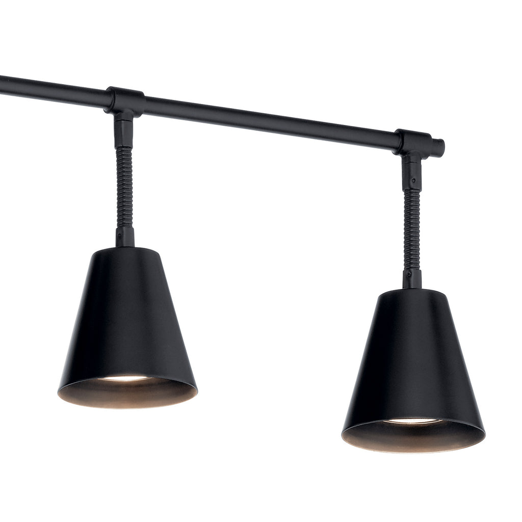 KICHLER 52130BK Sylvia 6 Light Rail Light Black