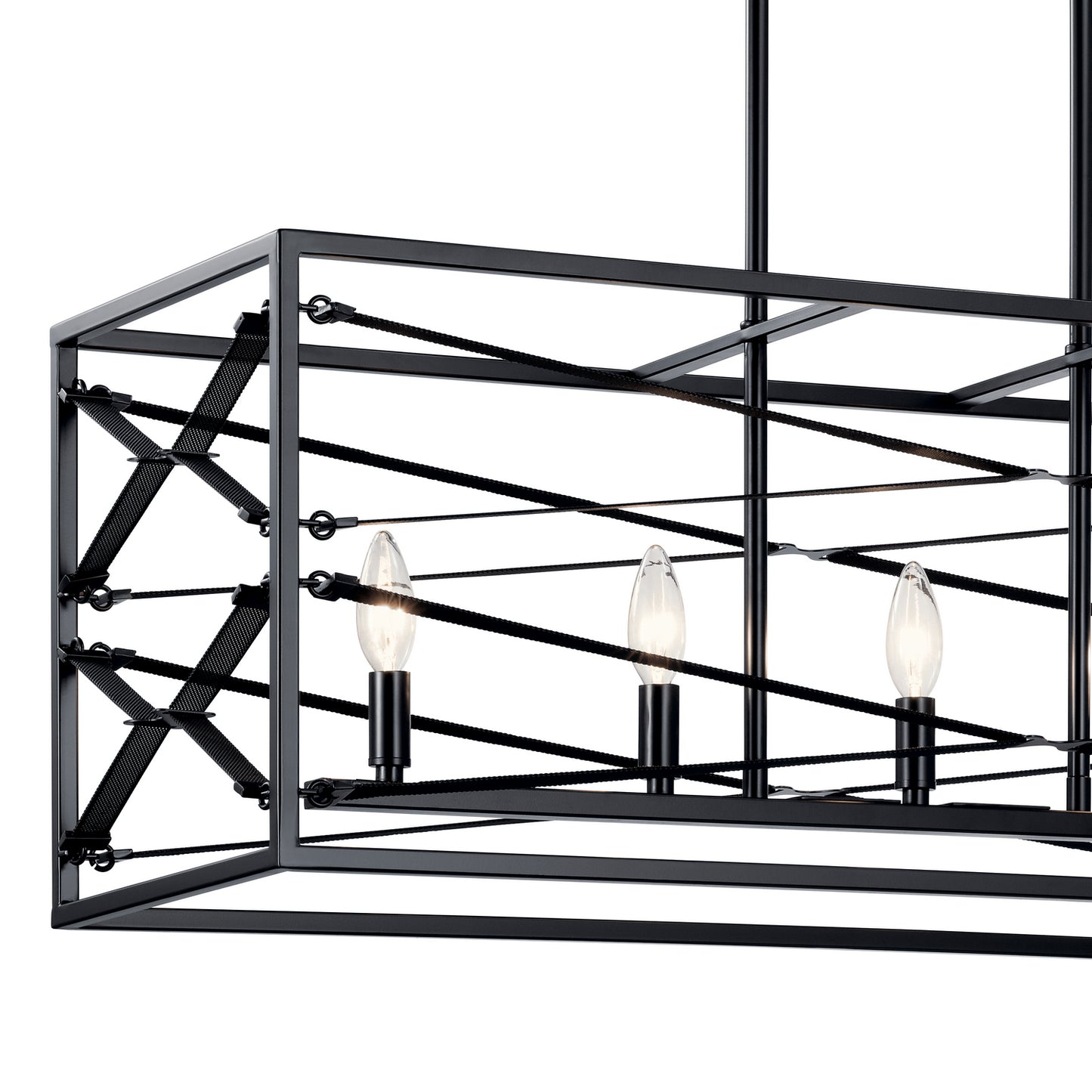 KICHLER 52140BK Sevan Five Light Linear Chandelier Black
