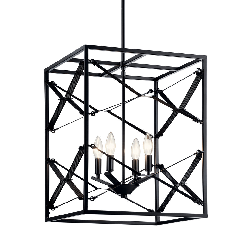 KICHLER 52141BK Sevan Four Light Foyer Pendant Black