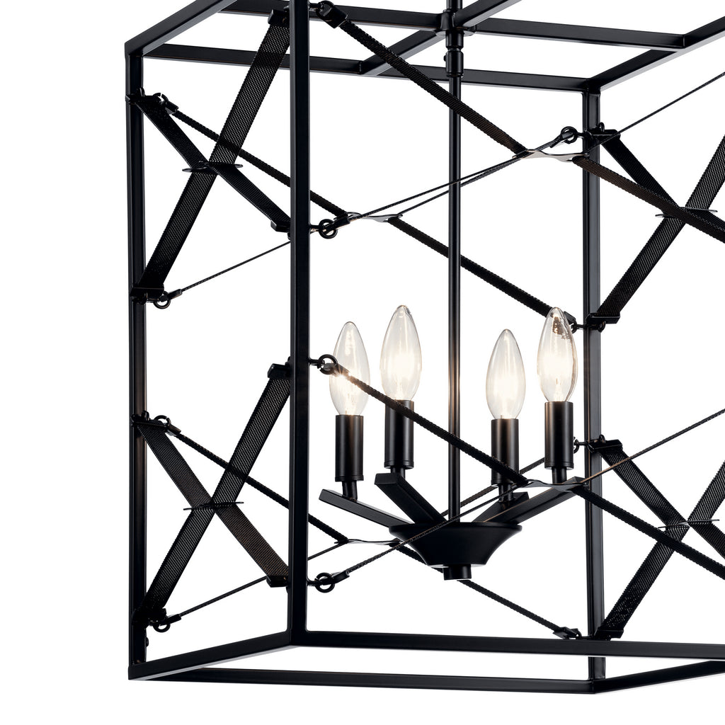 KICHLER 52141BK Sevan Four Light Foyer Pendant Black