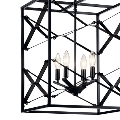 KICHLER 52141BK Sevan Four Light Foyer Pendant Black