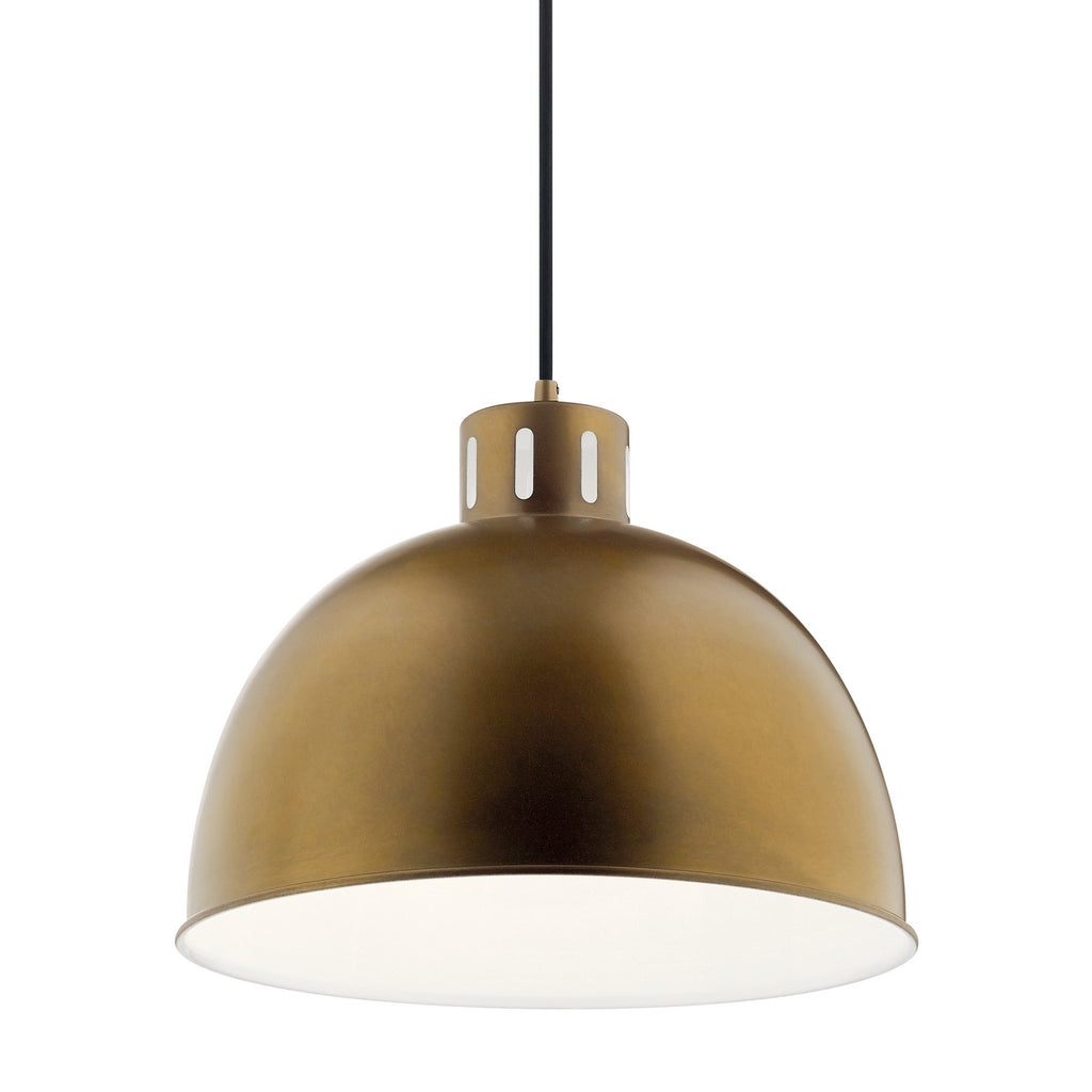KICHLER 52153NBR Zailey 12.5" 1 Light Pendant In Natural Brass