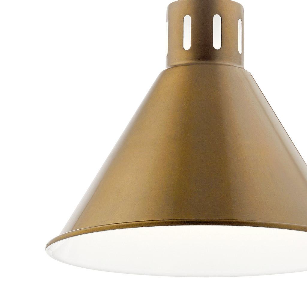 KICHLER 52176NBR Zailey 9.5" 1 Light Pendant In Natural Brass