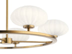 KICHLER 52223FXG Pim 40" 5 Light Round Chandelier with Satin Etched Cased Opal Glass in Fox Gold