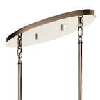 KICHLER 52224PN Pim 39" 6 Light Oval Chandelier with Satin Etched Cased Opal Glass in Polished Nickel