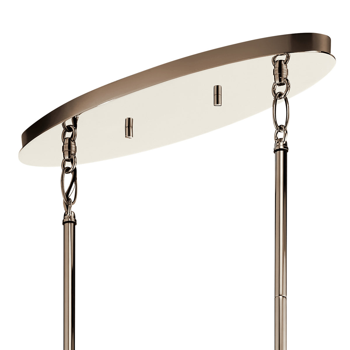 KICHLER 52224PN Pim 39" 6 Light Oval Chandelier with Satin Etched Cased Opal Glass in Polished Nickel