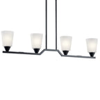 KICHLER 52233BK Skagos Four Light Linear Chandelier Black