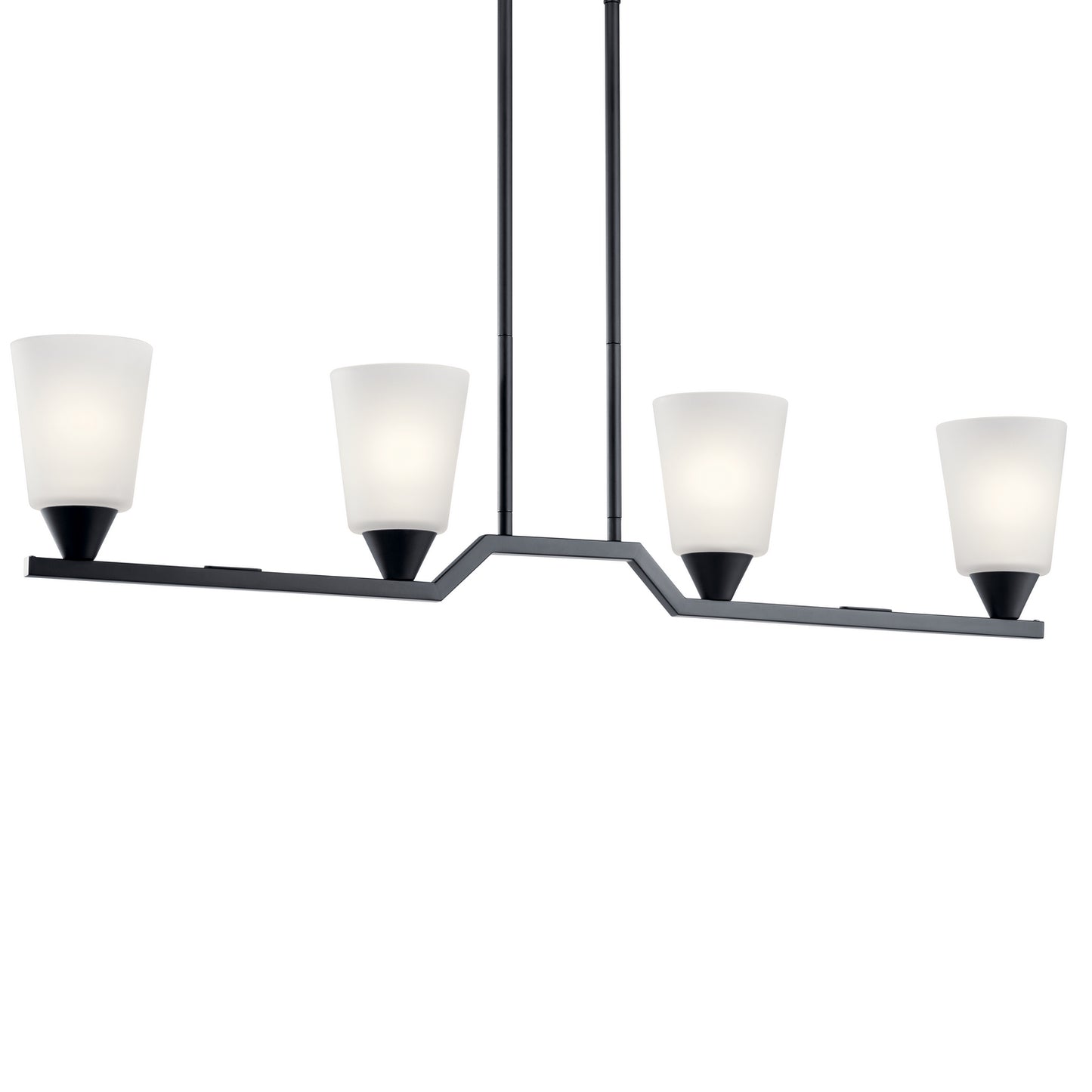 KICHLER 52233BK Skagos Four Light Linear Chandelier Black