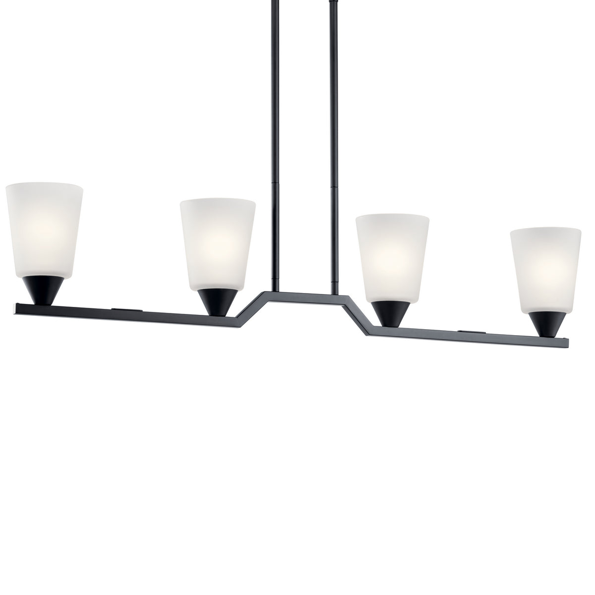 KICHLER 52233BK Skagos Four Light Linear Chandelier Black
