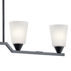 KICHLER 52233BK Skagos Four Light Linear Chandelier Black